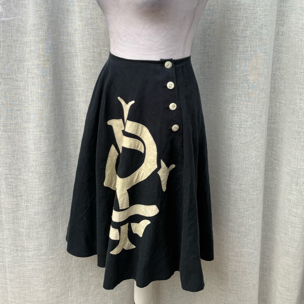 Ralph Lauren Navy Blue Lrl Logo Embroidered Appliqu Circle Skirt